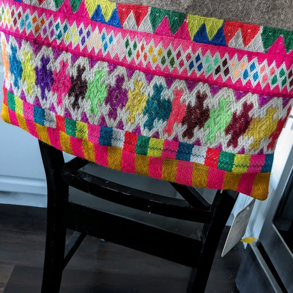 Bohemian pure baby alpaca pillow cover made in Peru Vintage Heirloom Shu…